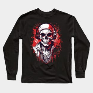 Cool Skeleton-Skull Headphones Long Sleeve T-Shirt